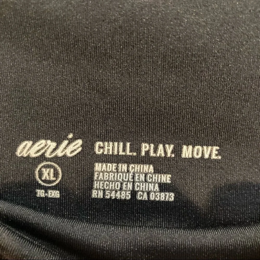 AERIE Sz XL Mesh  Pockets Comfort Waist 7/8 Leggings - Picture 3 of 6